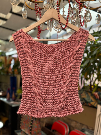 Maglietta in maglia color rosa